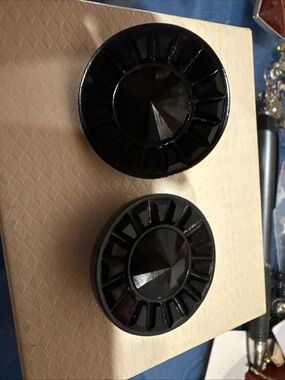 St. John Glossy Black Round Faceted Clip-On Earrings